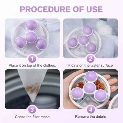 Washing Machine Filter Net Bag Cleaner Floating Hair Remover