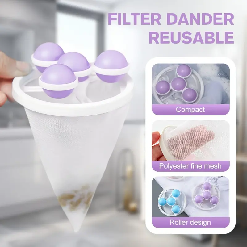 Washing Machine Filter Net Bag Cleaner Floating Hair Remover