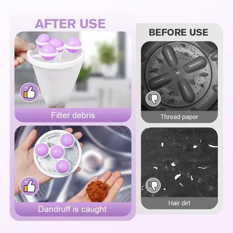 Washing Machine Filter Net Bag Cleaner Floating Hair Remover