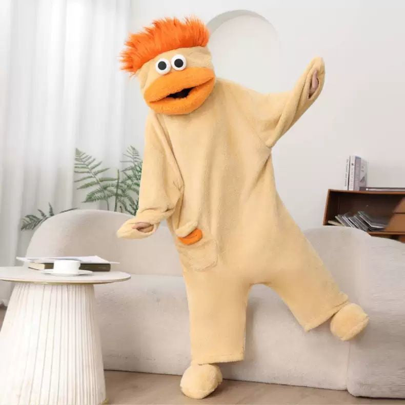 Funny Adult Onesie Pajamas. Soft Fleece Loungewear with Playful Design. Unisex Oversized Fit