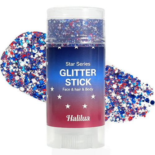 4th of July Glitter Stick | Red, White & Blue Body & Hair Sparkle for Independence Day Party