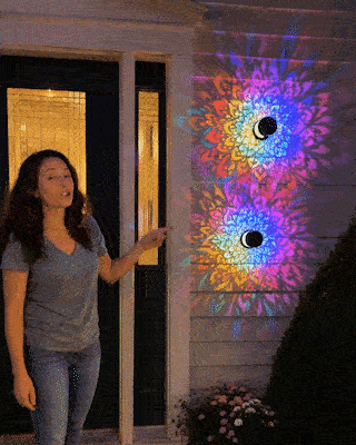 Solar Mandala Wall Light | Outdoor Garden Fence Projector Lamp 🪐🌌