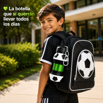 Football Water Bottle 2-in-1 Foldable – Soccer Ball Design for Kids