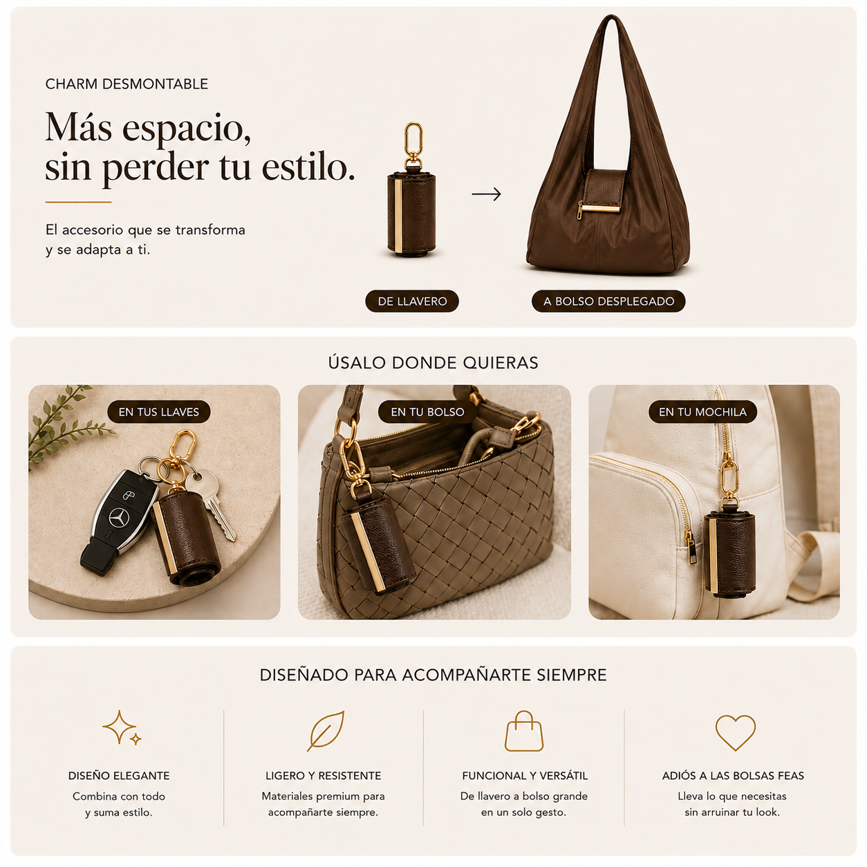 KEYCHAIN TOTE IN JET