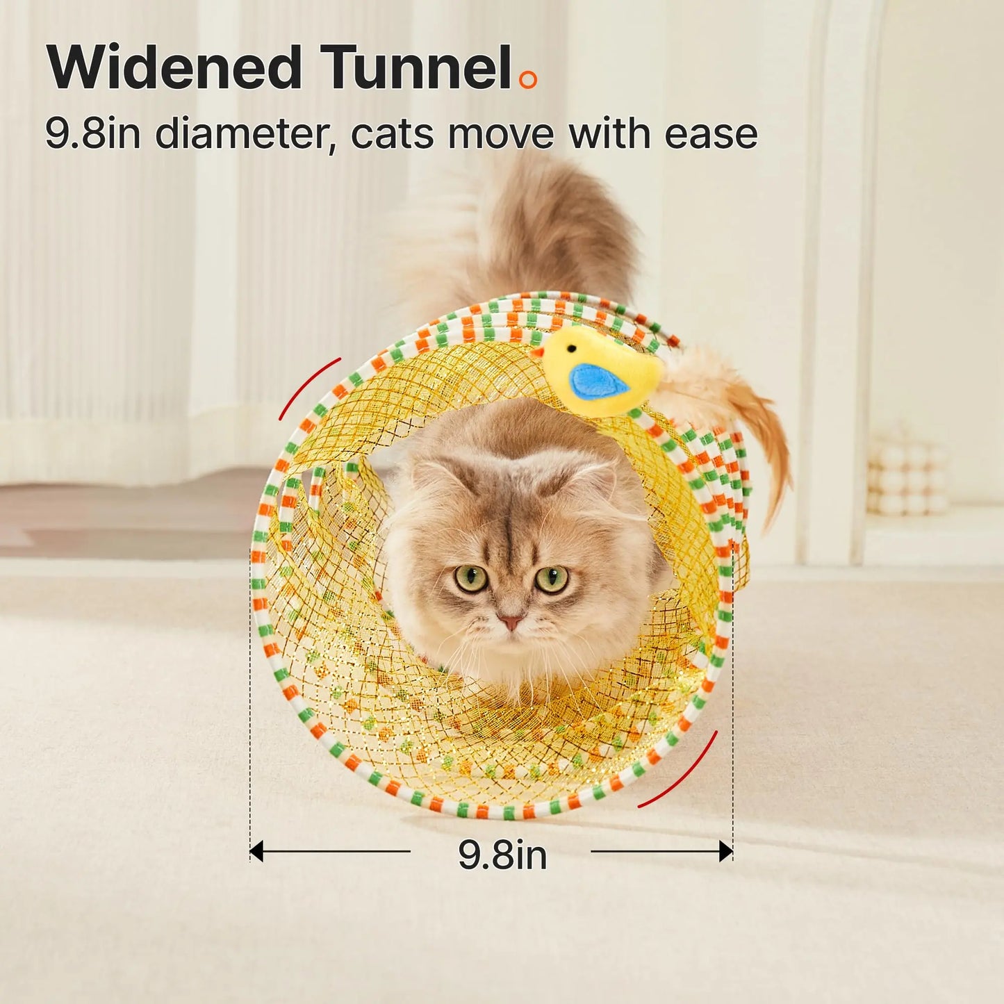 🐱 Cat’s New Favorite Hideout! Spiral Tunnel Toy with Catnip Bird & Bell for Endless Play