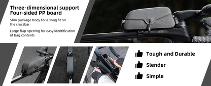 Magnetic Waterproof Bike Top Tube Bag, 1.2L Capacity With Dual Mount Options For Road & Mountain Bikes