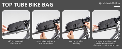 Magnetic Waterproof Bike Top Tube Bag, 1.2L Capacity With Dual Mount Options For Road & Mountain Bikes
