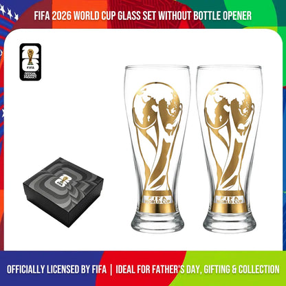 🎁 Father’s Day Gift Trophy Gold Print Beer Glass Set | Sports Fan Collectible Cup