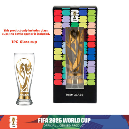 🎁 Father’s Day Gift Trophy Gold Print Beer Glass Set | Sports Fan Collectible Cup