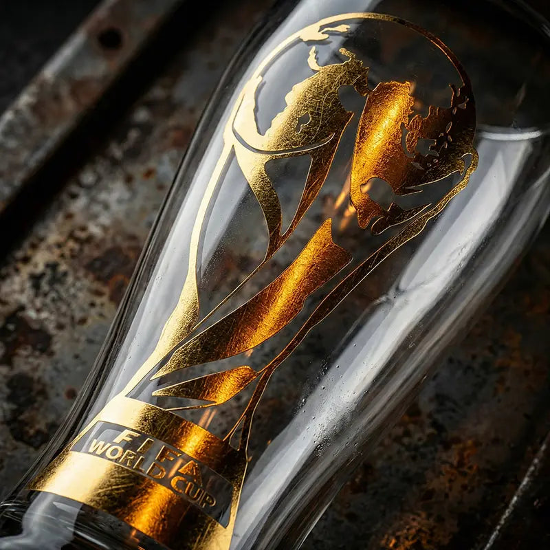 🎁 Father’s Day Gift Trophy Gold Print Beer Glass Set | Sports Fan Collectible Cup