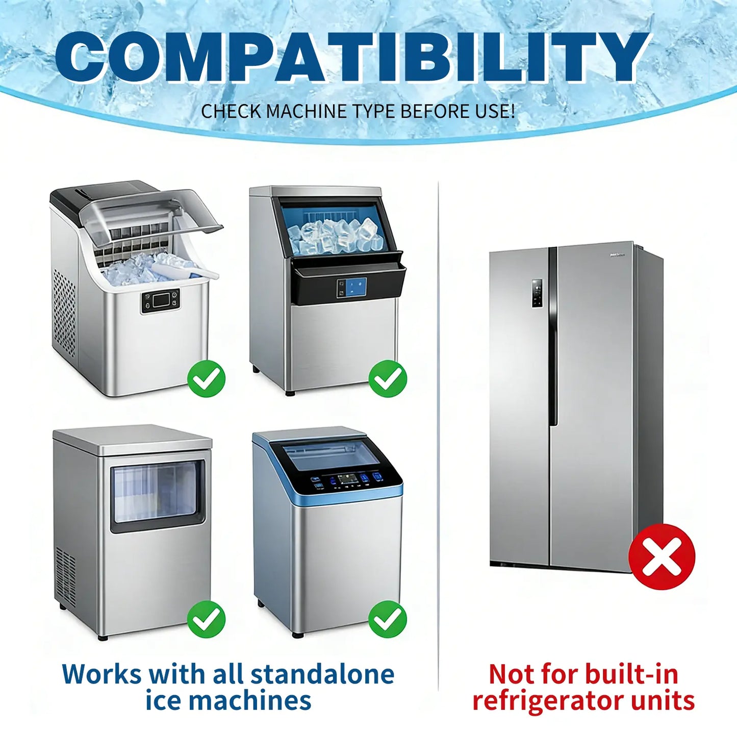 🧊Ice Maker Cleaning Tablets, Effective Descaling Tabs to Remove Scale & Odor, Safe for All Standalone Ice Mach