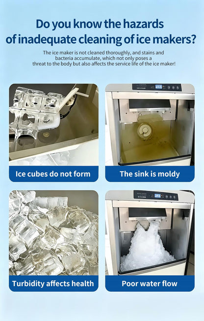 🧊Ice Maker Cleaning Tablets, Effective Descaling Tabs to Remove Scale & Odor, Safe for All Standalone Ice Mach