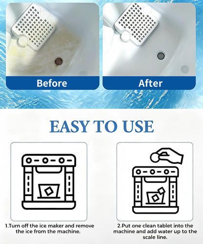 🧊Ice Maker Cleaning Tablets, Effective Descaling Tabs to Remove Scale & Odor, Safe for All Standalone Ice Mach