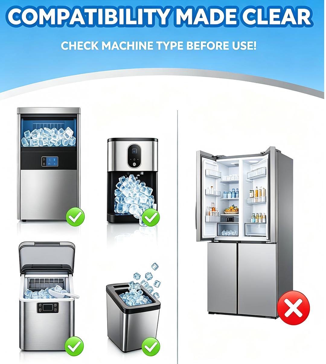 🧊Ice Maker Cleaning Tablets, Effective Descaling Tabs to Remove Scale & Odor, Safe for All Standalone Ice Mach