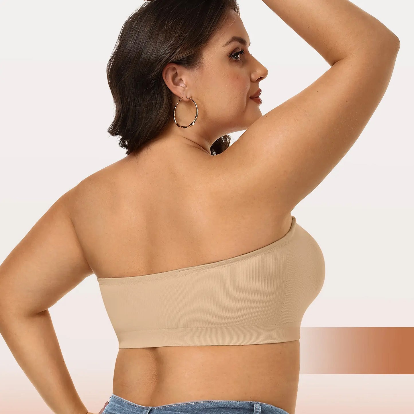 👙Women Non-Slip Bandeau Bra – Seamless Wireless Tube Top, Strapless with Convertible Straps