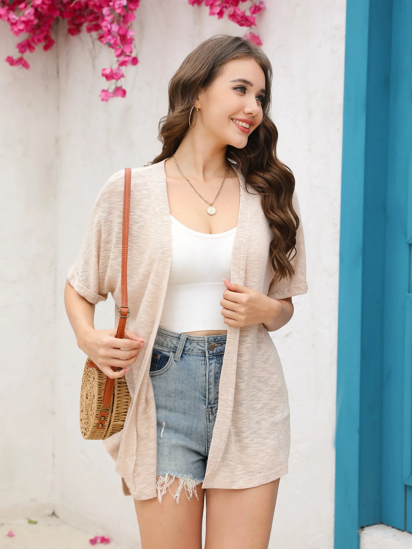 🏖️Women's Lightweight Cardigan – Oversized 2026 Summer Short Sleeve Open Front Beach Cover-Up