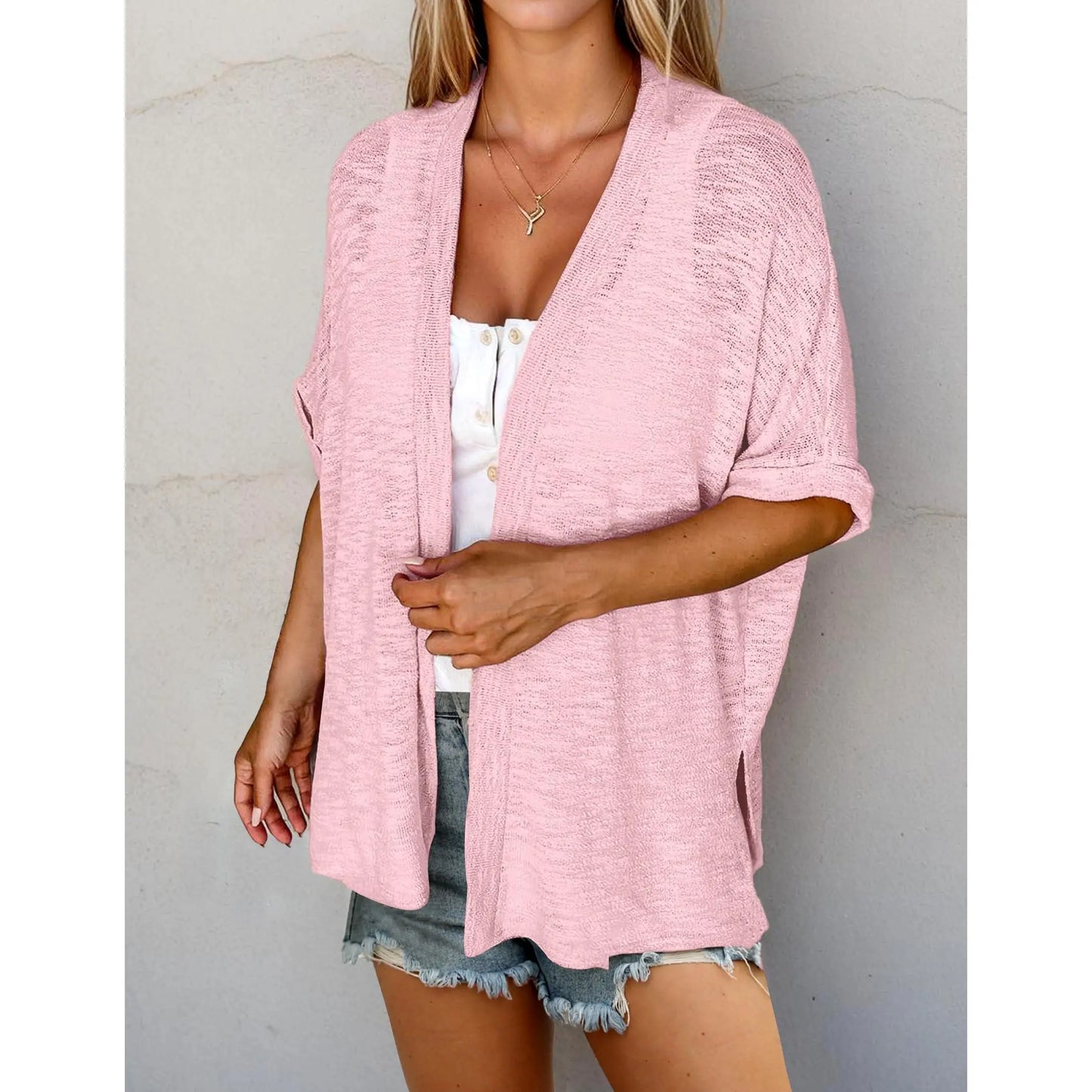 🏖️Women's Lightweight Cardigan – Oversized 2026 Summer Short Sleeve Open Front Beach Cover-Up