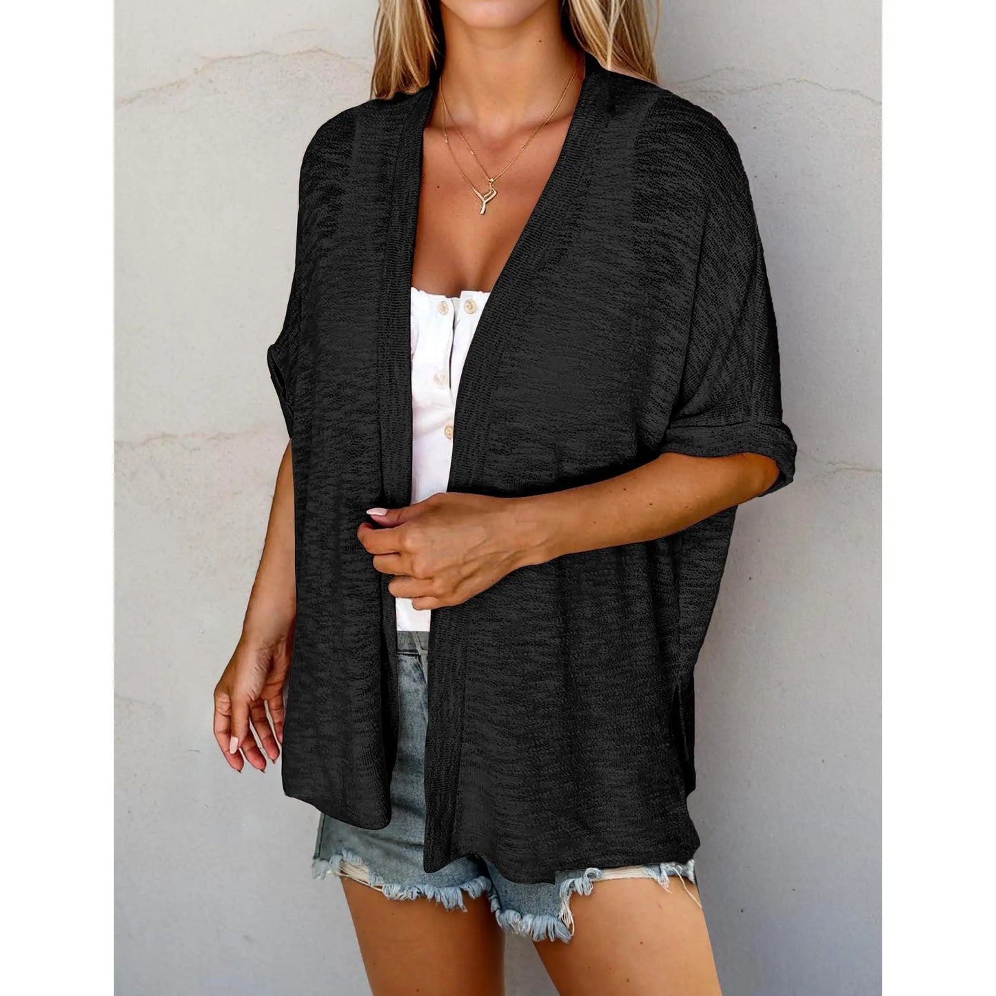 🏖️Women's Lightweight Cardigan – Oversized 2026 Summer Short Sleeve Open Front Beach Cover-Up