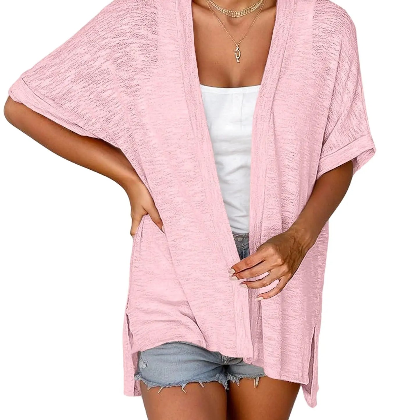 🏖️Women's Lightweight Cardigan – Oversized 2026 Summer Short Sleeve Open Front Beach Cover-Up
