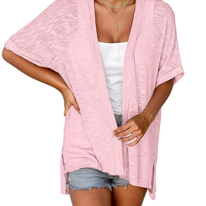 🏖️Women's Lightweight Cardigan – Oversized 2026 Summer Short Sleeve Open Front Beach Cover-Up