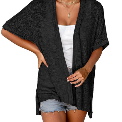 🏖️Women's Lightweight Cardigan – Oversized 2026 Summer Short Sleeve Open Front Beach Cover-Up