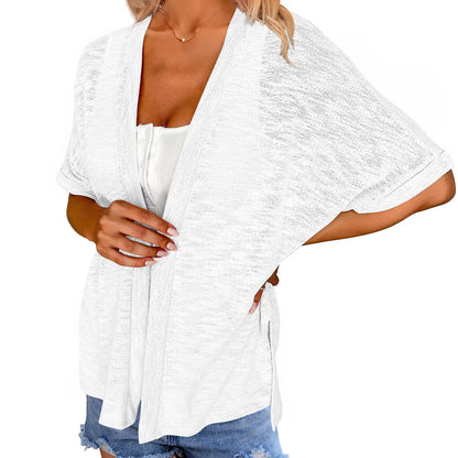 🏖️Women's Lightweight Cardigan – Oversized 2026 Summer Short Sleeve Open Front Beach Cover-Up