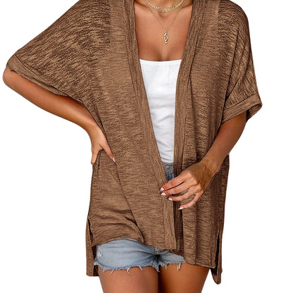 🏖️Women's Lightweight Cardigan – Oversized 2026 Summer Short Sleeve Open Front Beach Cover-Up