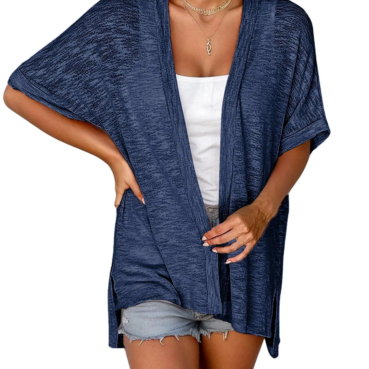 🏖️Women's Lightweight Cardigan – Oversized 2026 Summer Short Sleeve Open Front Beach Cover-Up