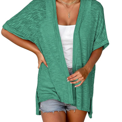 🏖️Women's Lightweight Cardigan – Oversized 2026 Summer Short Sleeve Open Front Beach Cover-Up