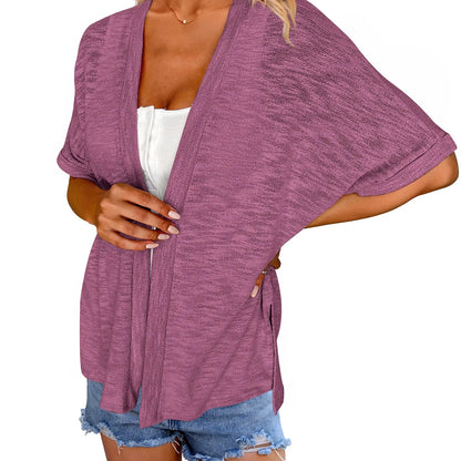 🏖️Women's Lightweight Cardigan – Oversized 2026 Summer Short Sleeve Open Front Beach Cover-Up