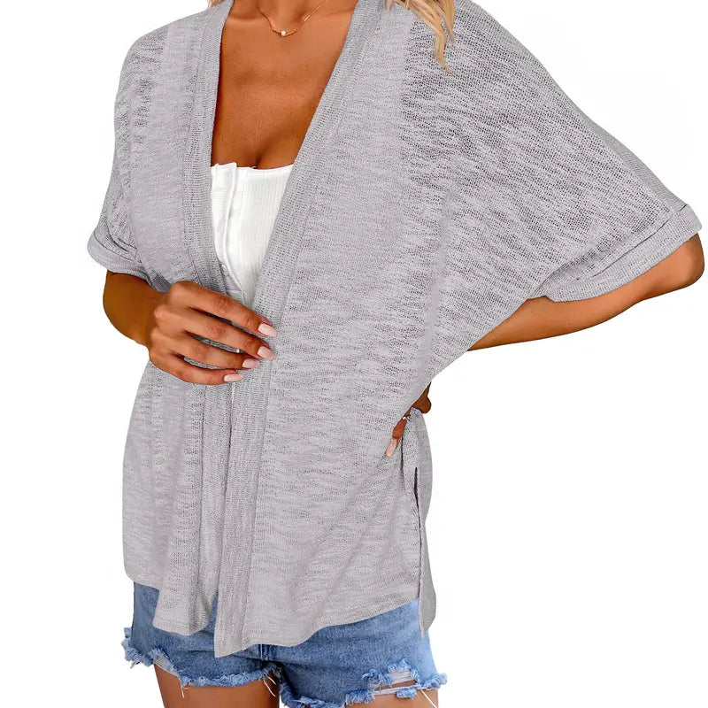 🏖️Women's Lightweight Cardigan – Oversized 2026 Summer Short Sleeve Open Front Beach Cover-Up