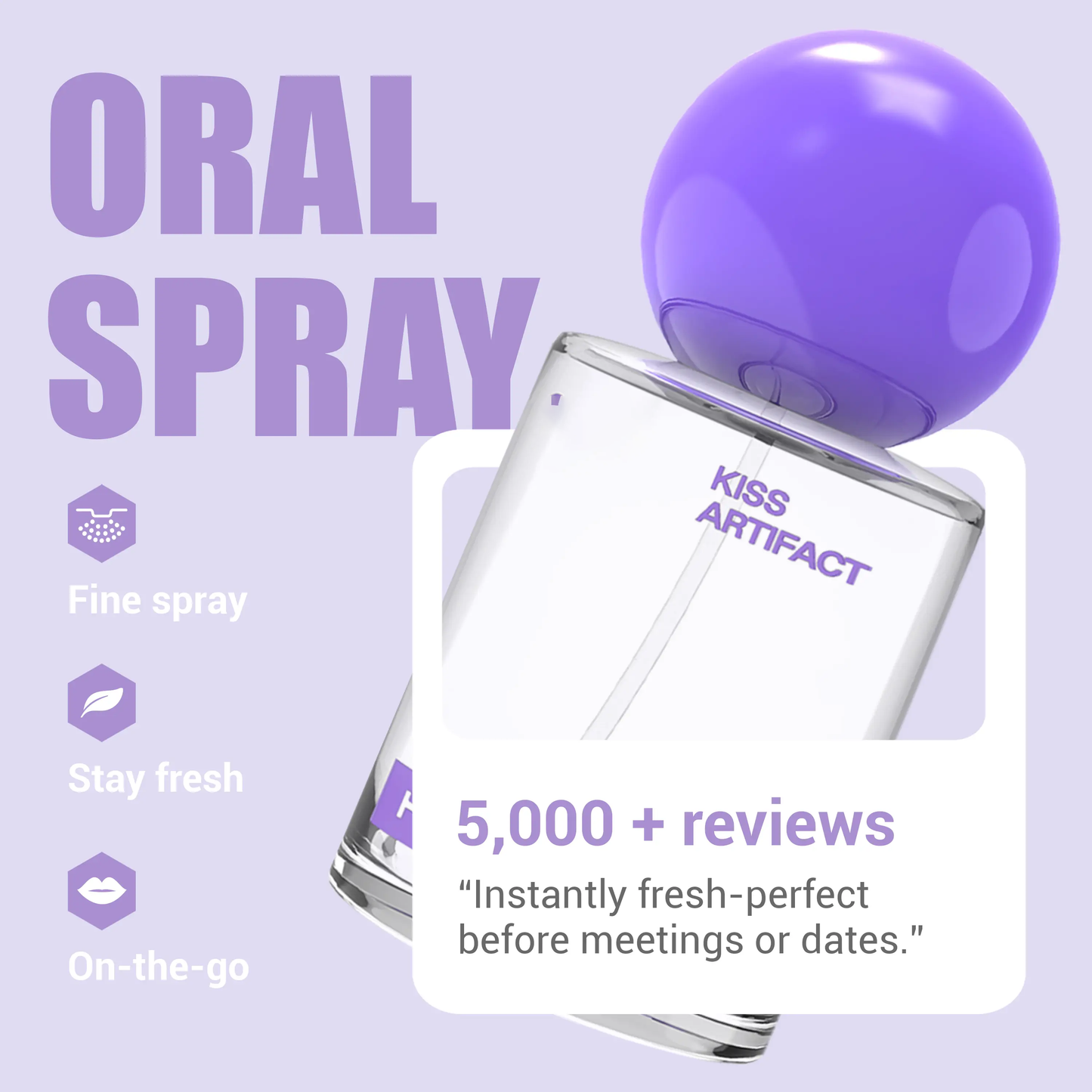 💨Kiss Artifact Probiotic Oral Spray – 20ml Fresh Breath & Oral Care