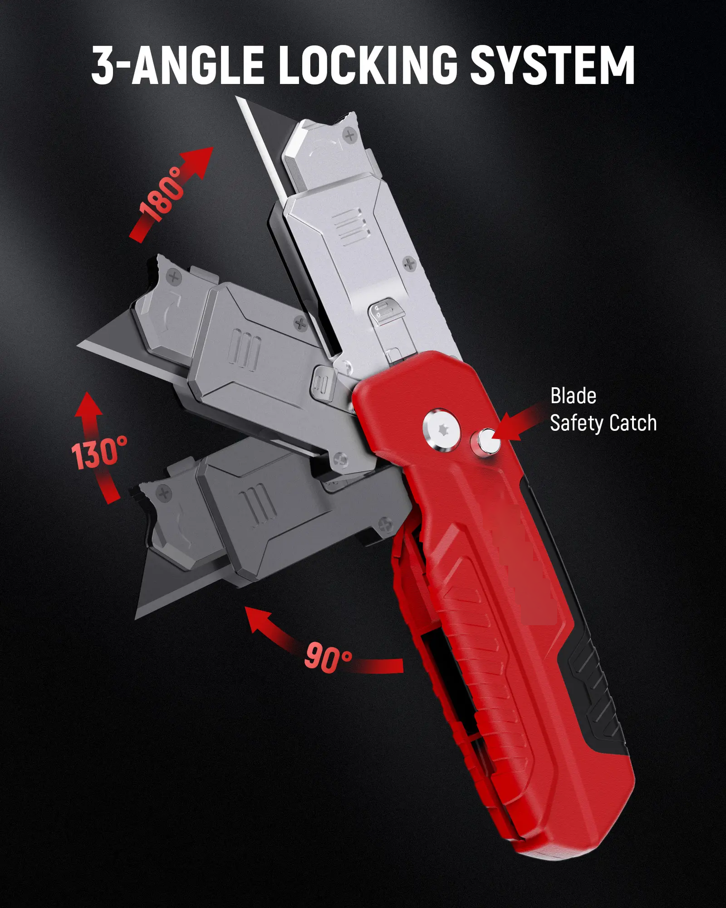 2-in-1 Utility Knife Scraper – Folding Utility Tool with 3 SK2 Blades