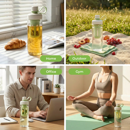 SUSTEAS Reusable Portable Cold Brew Coffee Tumbler – 800ml with Digital Scale & Dual-Function Tea Filter Net