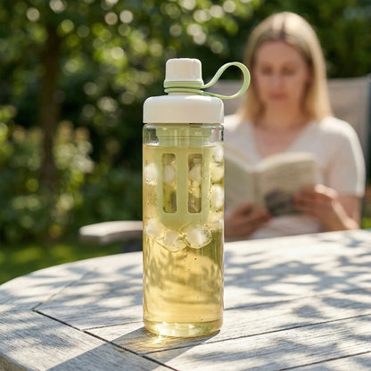 SUSTEAS Reusable Portable Cold Brew Coffee Tumbler – 800ml with Digital Scale & Dual-Function Tea Filter Net