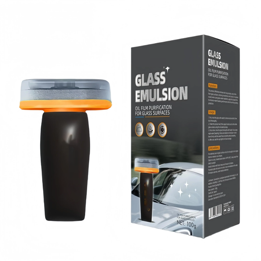Glass Emulsion – Windshield Oil Film Eraser Wand, All-in-One Pro Kit with Glass Cleaning Formula & Sponge