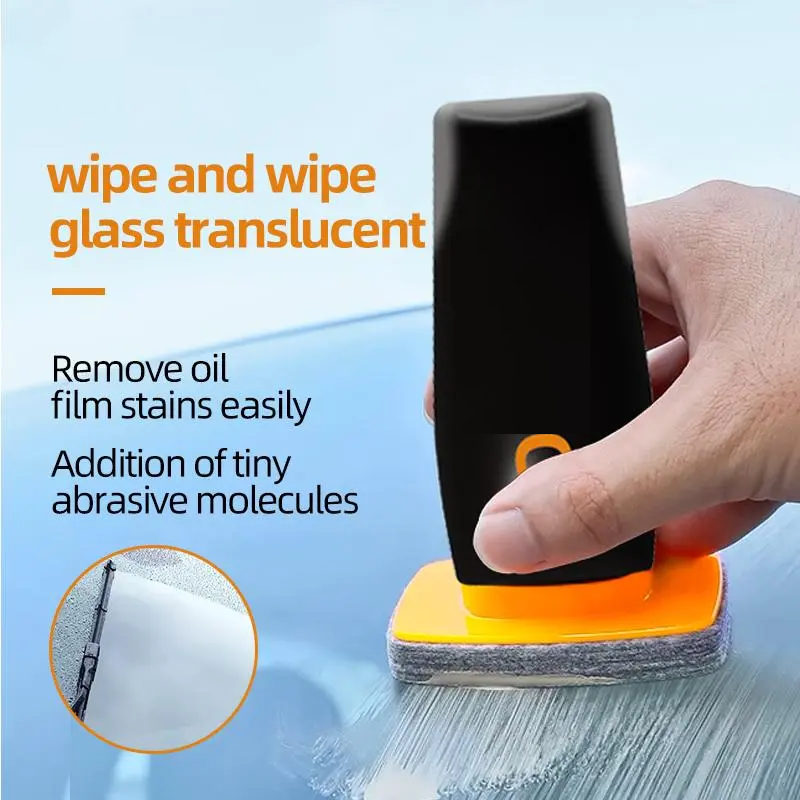 Glass Emulsion – Windshield Oil Film Eraser Wand, All-in-One Pro Kit with Glass Cleaning Formula & Sponge