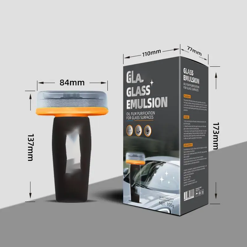 Glass Emulsion – Windshield Oil Film Eraser Wand, All-in-One Pro Kit with Glass Cleaning Formula & Sponge