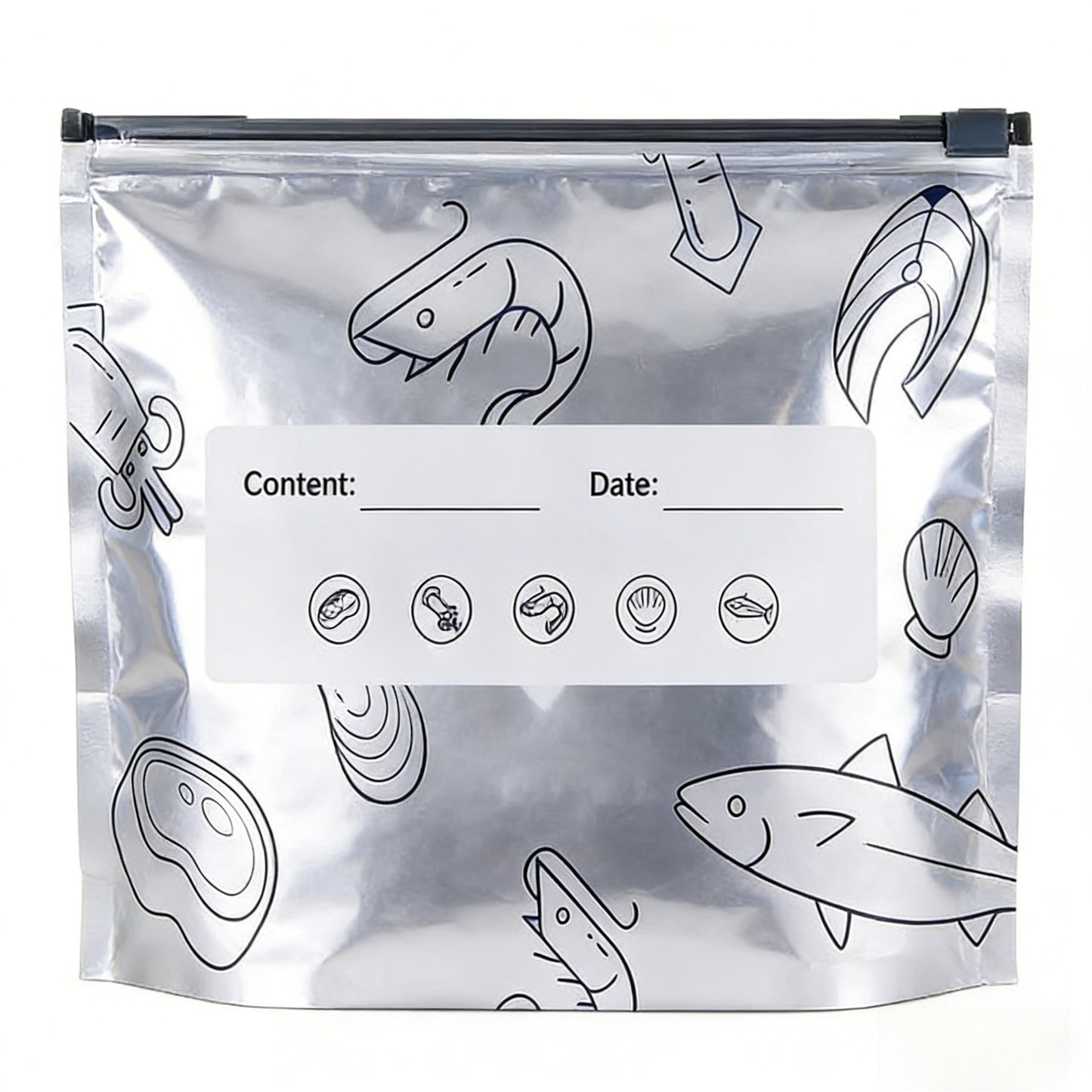 Reusable Aluminum Foil Sealable Storage Bags – Airtight Resealable Zipper Pouches with Stand-Up Bottom & Label