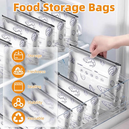 Reusable Aluminum Foil Sealable Storage Bags – Airtight Resealable Zipper Pouches with Stand-Up Bottom & Label