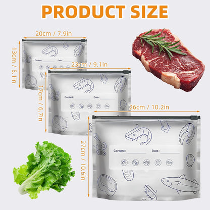 Reusable Aluminum Foil Sealable Storage Bags – Airtight Resealable Zipper Pouches with Stand-Up Bottom & Label