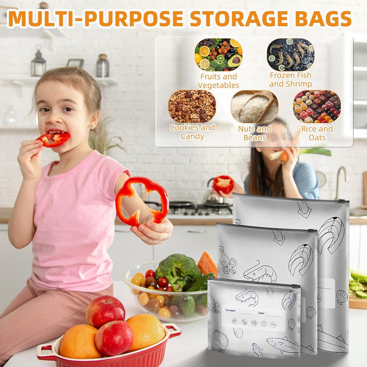 Reusable Aluminum Foil Sealable Storage Bags – Airtight Resealable Zipper Pouches with Stand-Up Bottom & Label
