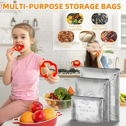Reusable Aluminum Foil Sealable Storage Bags – Airtight Resealable Zipper Pouches with Stand-Up Bottom & Label