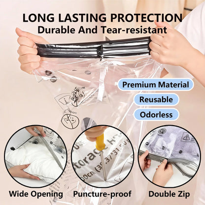 Cordless Travel Vacuum Compression Bag Set – 15-Pack with USB Rechargeable Handheld Pump