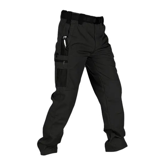 Men's Solid Color Tactical Work Pants – Durable Outdoor Training Pants with Multiple Pockets
