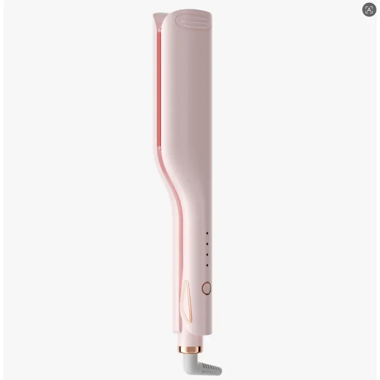 💖 25mm Deep Wave Hair Waver, Adjustable Heat Ceramic Crimper, Dual Voltage Travel Curler, Pink Styling Gift for Women