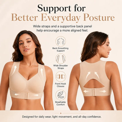 Women's Beige Wireless Bra – Soft Breathable Non-Removable Moulded Cups, Yoga & Daily Training
