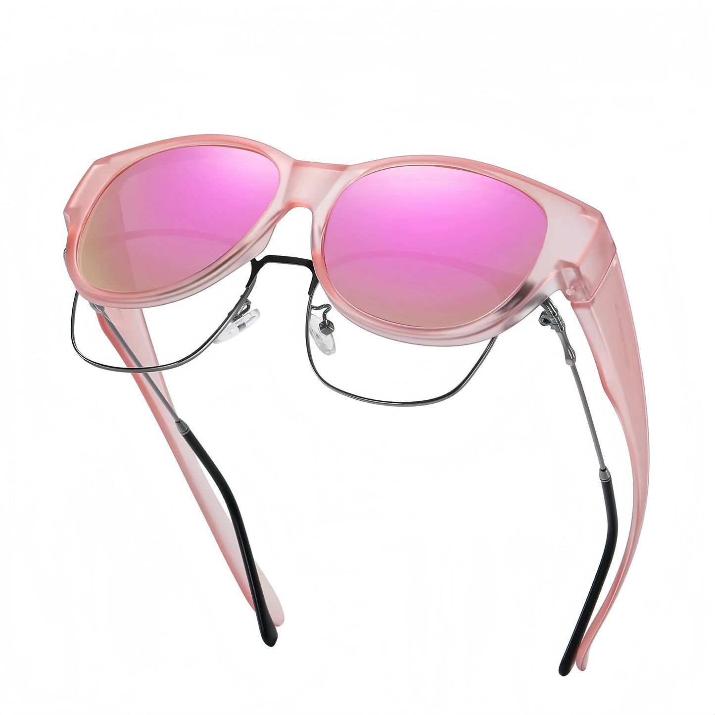 Women's Fit-Over Prescription Sunglasses – Oversized Square Full-Rim Plastic Frames, UV400 Protection