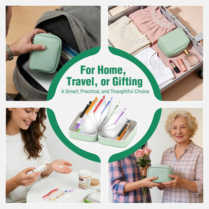 A8 Waterproof Pill Pouch Set – Large Weekly Pill Organizer with 14 Color-Coded Medicine Pouches