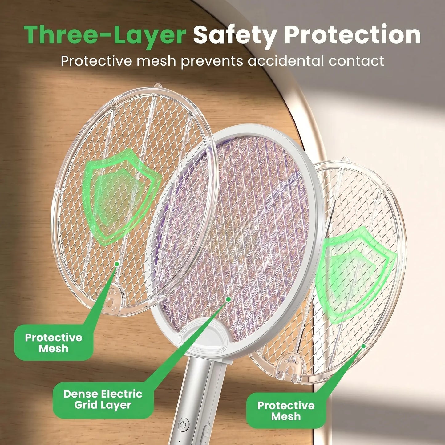 Folding Electric Mosquito Bat – 2-in-1 Portable Bug Zapper Racket & Mosquito Trap